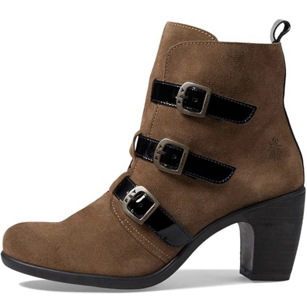 Fly London Klea Womens Brown Suede Ankle Booties Boots Block Heel 37 US 7 NEW - Picture 7 of 7